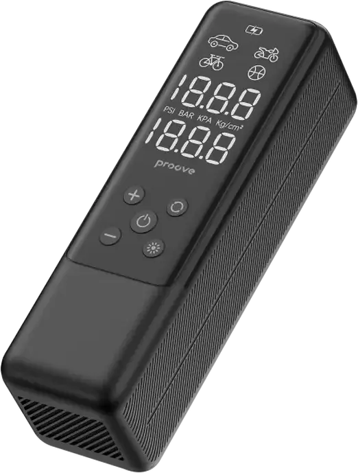 Compresor Portabil Proove Pump Assistant Mini, Pompa Auto 85W 12V DC cu Afișaj Digital LED, Presiune Maxima 3.5 Bar, Oprire Automata Inteligentă, Negru