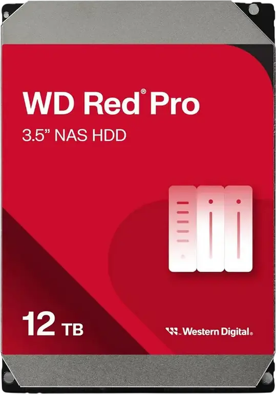 Western Digital WD Red Pro 12TB NAS Hard Drive WD221KFGX, 3.5-inch SATA 6Gb/s, 7200 RPM, 512MB Cache, CMR, RAID-Optimized for NAS Systems