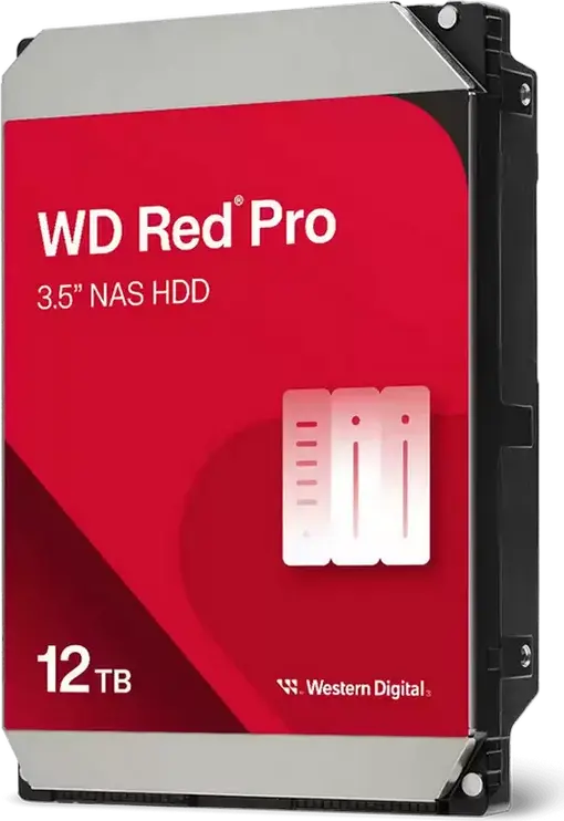 Western Digital WD Red Pro 12TB NAS Hard Drive WD221KFGX, 3.5-inch SATA 6Gb/s, 7200 RPM, 512MB Cache, CMR, RAID-Optimized for NAS Systems