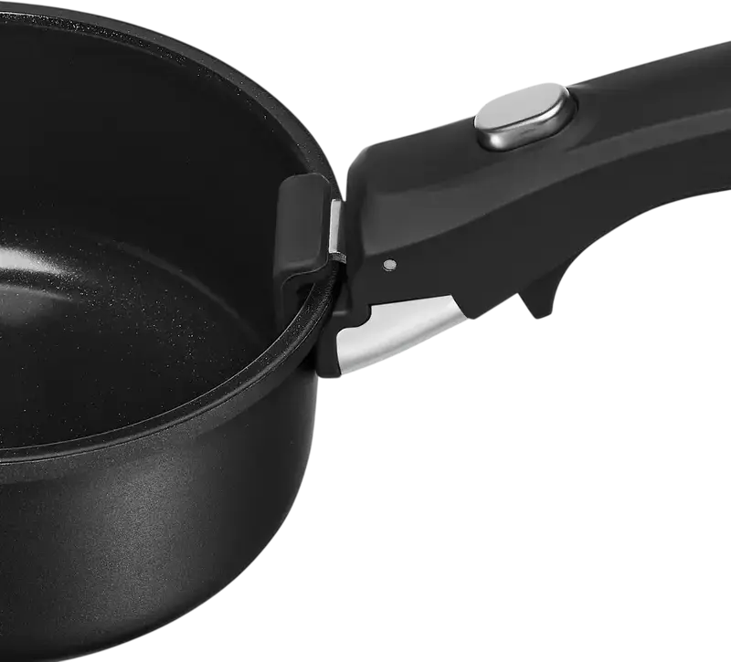 Resto 95800 Save & Stock Cookware Set, 8 Pieces, Non-Stick Aluminium Pots and Frying Pans with Removable Handle, Glass Lids, Induction Compatible, Black