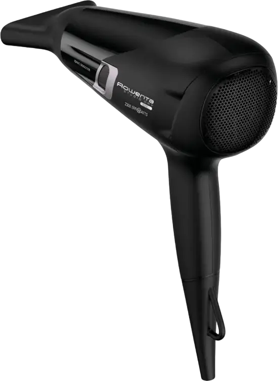 Rowenta Studio Dry Glow CV5820F0 Hair Dryer, 2300W, Ionic Booster, 3 Temperature and 2 Airflow Settings, Cold Air Shot, Concentrator Nozzle, Black