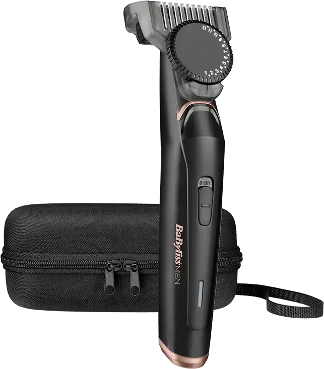 BaByliss T885E Men's Beard and Mustache Trimmer, Stainless Steel Self-Sharpening Blades, 23 Length Settings 0.5-12mm, Cordless & Corded, Black