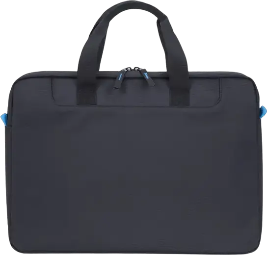 Geanta Laptop RivaCase Regent 8037 pentru laptopuri pana la 15.6 inch, Poliester, Negru, cu Curea de Umar Demontabila si Compartiment Tabletă