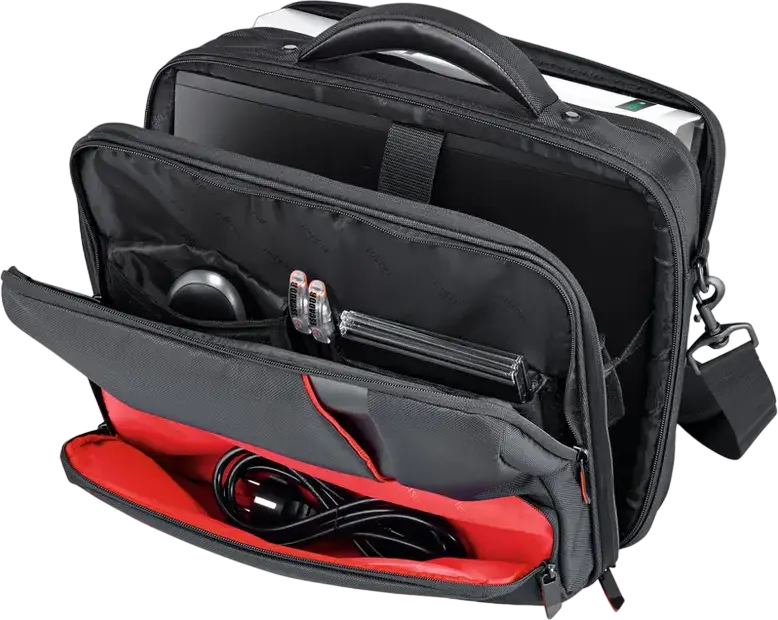 Сумка для ноутбука Fujitsu Prestige Case Mini 13.3", водонепроницаемый черный кейс-портфель, противоударный мягкий отдел, ремень для крепления к чемодану