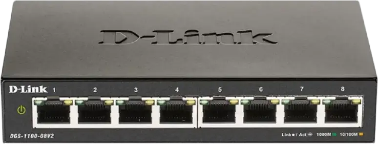 Switch de rețea D-Link DGS-1100-08V2/A1A, 8x 10/100/1000 Mbps