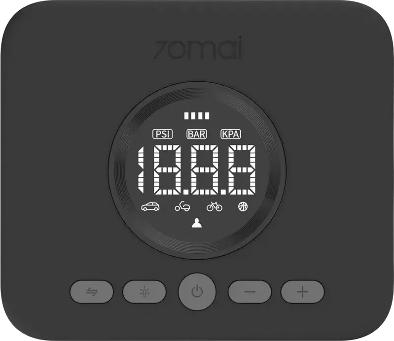 70mai Midrive-TP07 Cordless Air Compressor 2, Portable Rechargeable Tire Inflator, 150 PSI Max Pressure, Digital Display, Dual LED Lights