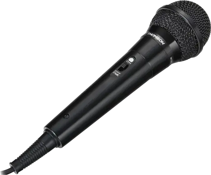 Microfon Karaoke Portabil Thomson M135D Dinamic, Pattern Cardioid, 70-13000 Hz, Cu Cablu de 3m, Negru, Include Adaptor 6.3mm