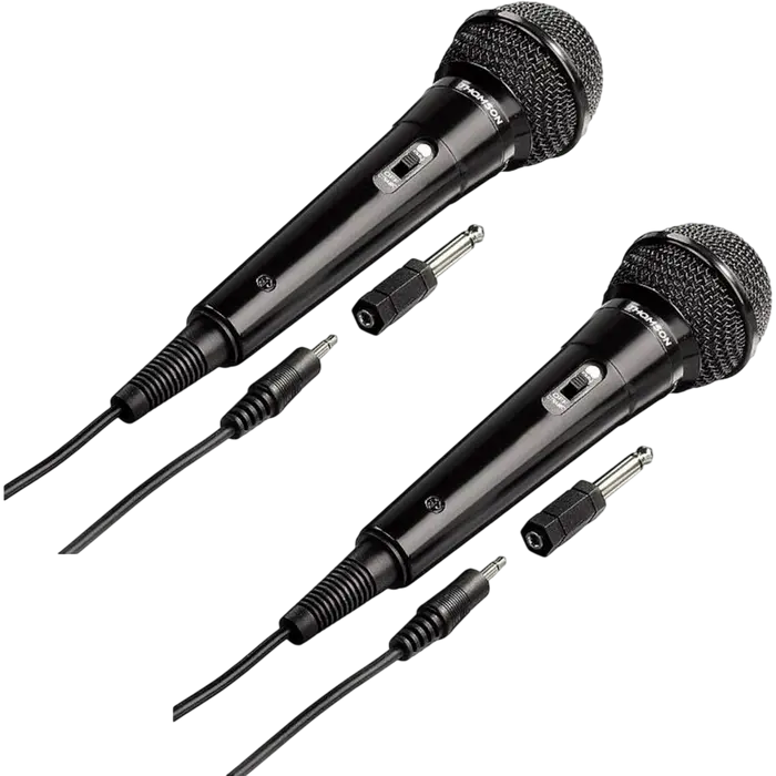 Microfon Karaoke Portabil Thomson M135D Dinamic, Pattern Cardioid, 70-13000 Hz, Cu Cablu de 3m, Negru, Include Adaptor 6.3mm
