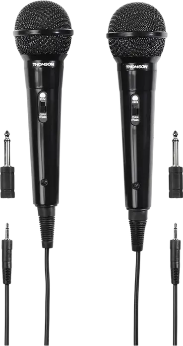 Microfon Karaoke Portabil Thomson M135D Dinamic, Pattern Cardioid, 70-13000 Hz, Cu Cablu de 3m, Negru, Include Adaptor 6.3mm