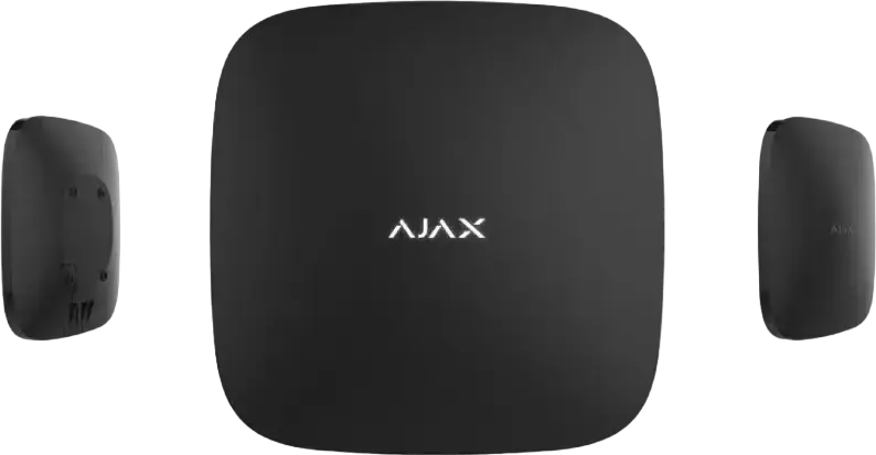Ajax Hub 2 Plus Smart Alarm Control Panel, Black, LTE/3G/2G, Wi-Fi, Ethernet, Jeweller & Wings Wireless, Up to 200 Devices, 100 Cameras Support