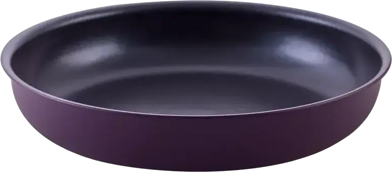 Polaris EasyKeep-14D Non-Stick Aluminum Cookware Set, 26 cm Pan with Glass Lid and Bakelite Handles, Violet, includes Slotted Turner and Spoon