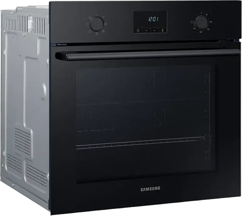 Встраиваемый электрический духовой шкаф Samsung NV68A1110RB/WT, 68 л, класс энергопотребления A, биокерамическое покрытие, конвекция и гриль, очистка паром, черный, 59.5x59.5x57 см
