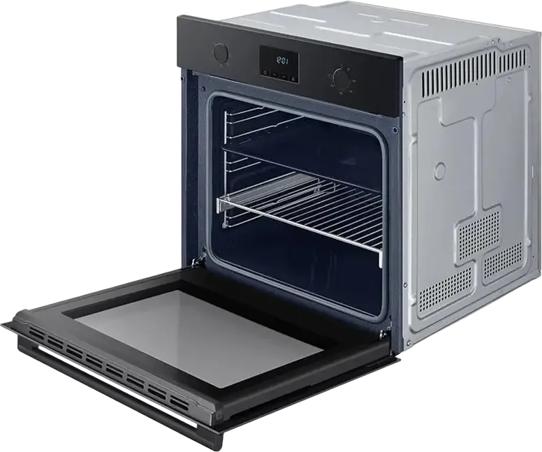Встраиваемый электрический духовой шкаф Samsung NV68A1110RB/WT, 68 л, класс энергопотребления A, биокерамическое покрытие, конвекция и гриль, очистка паром, черный, 59.5x59.5x57 см