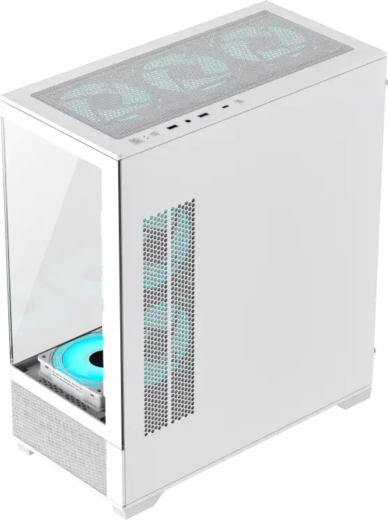 Carcasă PC Gamemax VISTA, Midi-Tower, Fără PSU, Alb