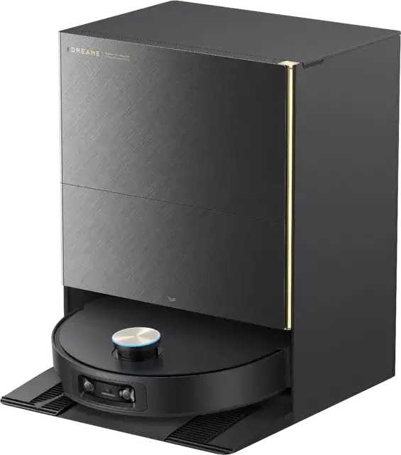 Робот-пылесос с влажной уборкой Dreame X60 Ultra Complete, мощность всасывания 35 000 Па, бинокулярное AI-зрение, гибкие швабры Omni-Scrub, станция PowerDock, черный