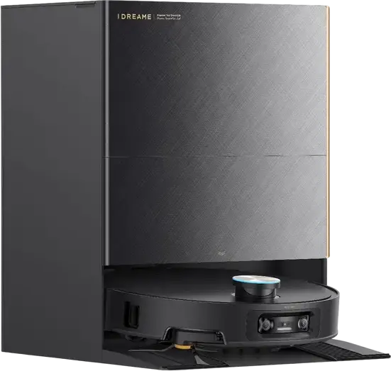 Робот-пылесос с влажной уборкой Dreame X60 Ultra Complete, мощность всасывания 35 000 Па, бинокулярное AI-зрение, гибкие швабры Omni-Scrub, станция PowerDock, черный