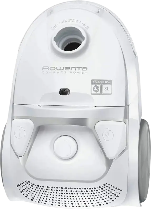Rowenta Compact Power RO3927EA Cylinder Vacuum Cleaner, 750W EffiTech Motor, Bagged (3L), 2-Level Filtration, Telescopic Metal Tube, White