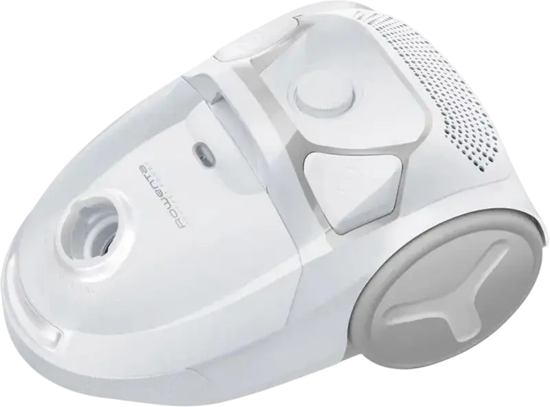 Rowenta Compact Power RO3927EA Cylinder Vacuum Cleaner, 750W EffiTech Motor, Bagged (3L), 2-Level Filtration, Telescopic Metal Tube, White
