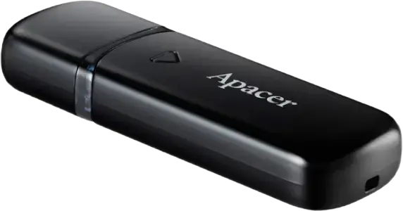 Stick USB Apacer AH355 USB 3.2 Gen 1, Interfață USB Type-A, Stocare Portabilă Rapidă, Design Rotunjit din Plastic ABS cu Capac și Agățător, Negru