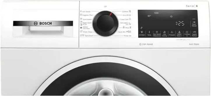 Masina de spalat rufe cu incarcare frontala Bosch Serie 6 WGG244ZEPL, 9kg, Clasa Energetica A, i-DOS, EcoSilenceDrive, cu Abur, Anti Stain, Alb/Negru