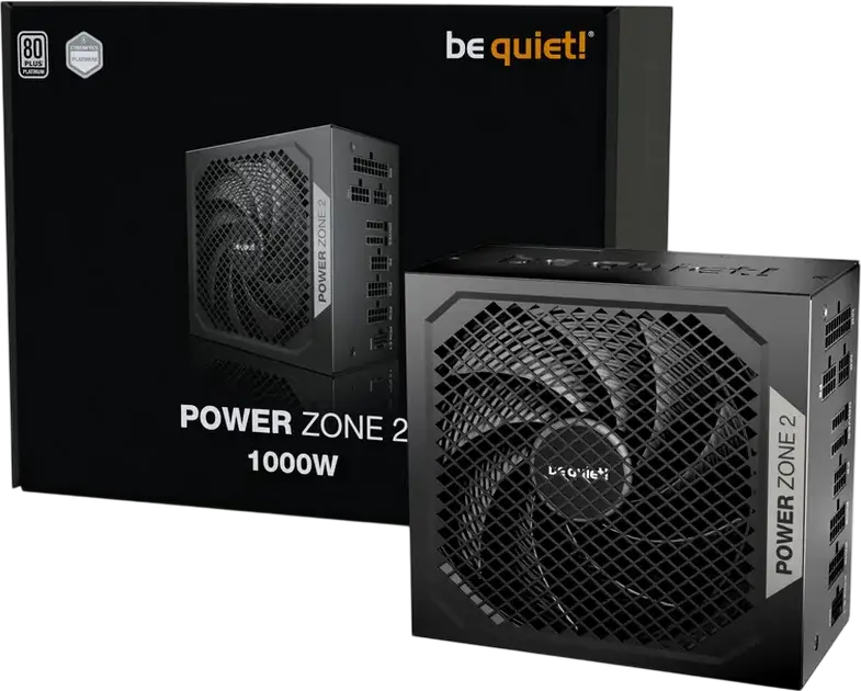 Блок питания be quiet! Power Zone 2 1000W, 80 PLUS Platinum, ATX 3.1, PCIe 5.1 12V-2x6, Полностью модульный, вентилятор Pure Wings 3 140мм, Черный, BP008EU