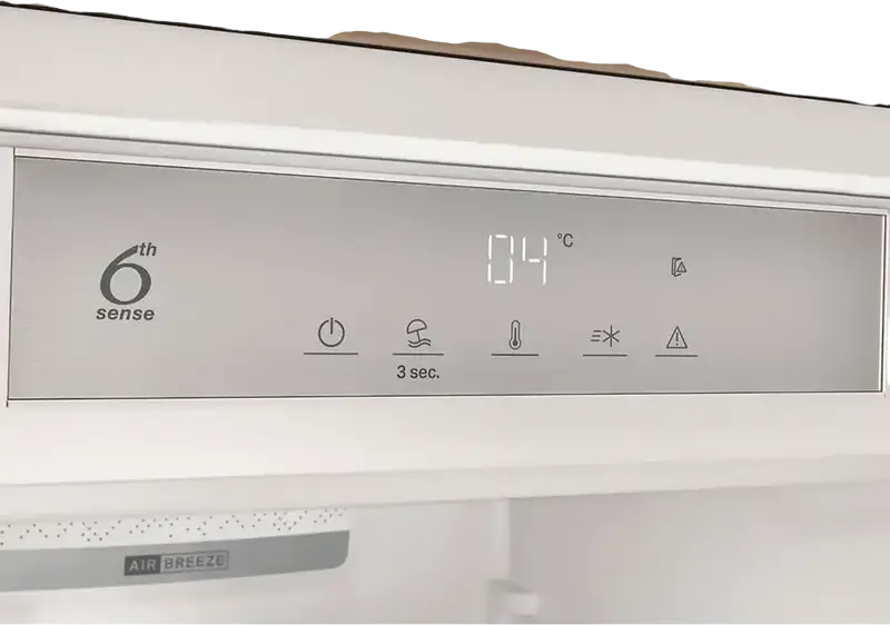 Whirlpool WHSD18A013C1 Built-in Single Door Refrigerator, 306L, Energy Class E, 6th Sense, Air Breeze, LED Display, White, 177x54x54.5 cm