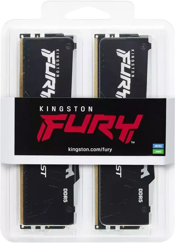 Kingston FURY Beast RGB DDR5 32GB Kit (2x16GB) 6000MHz CL30 RAM KF560C36BBE2AK2-32, Intel XMP 3.0, AMD EXPO, On-die ECC, Black Heat Spreader