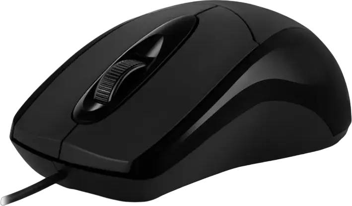 SVEN RX-110 Wired Optical Mouse, 1000 DPI High-Precision Sensor, 3 Buttons, USB/PS2 Interface, Ambidextrous Symmetric Design, Black