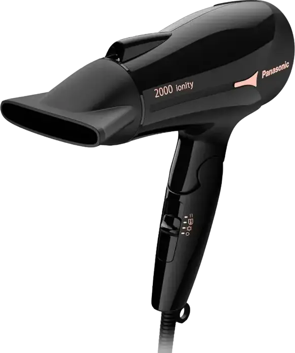 Panasonic EH-NE66 Hair Dryer, 2000W (2300W Performance), Ion Flow Technology, 3 Temperature & 2 Speed Settings, Foldable Handle, Narrow Concentrator Nozzle, Black