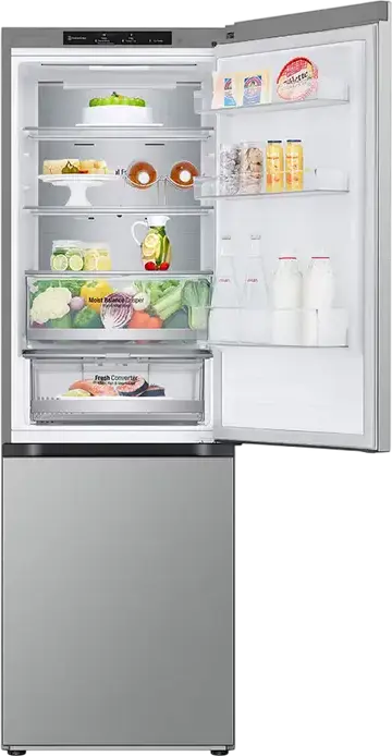 LG GBV5140DPY Freestanding Combi Refrigerator with Bottom Freezer, Silver, 344L Total Net Volume, Energy Class D