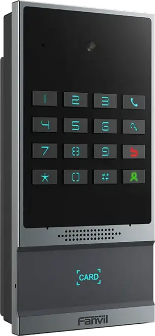 IP-домофон Fanvil i64 SIP Intercom, HD-камера 2МП 120°, RFID-считыватель, защита IP66 и IK07, PoE, литой алюминий, черный
