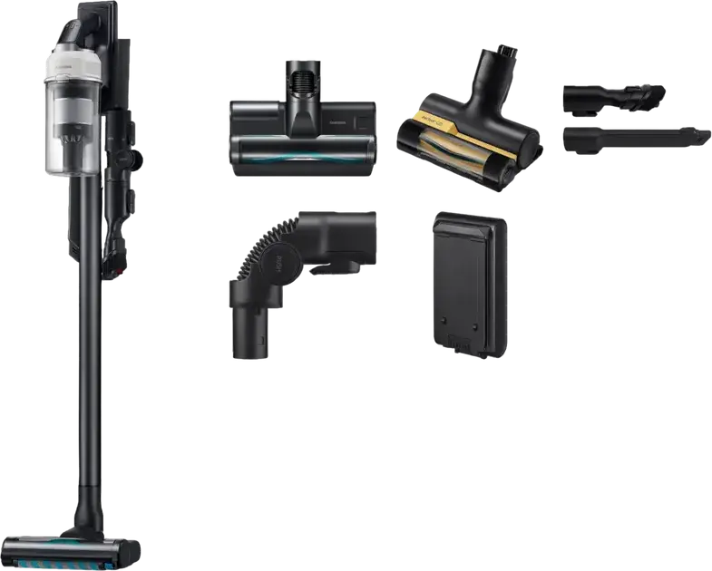 Aspirator Vertical fără Fir Samsung Jet 85S VS70H25WLG, Putere Aspirație 250W, Motor HexaJet, Filtrare HEPA, Rezervor 0.8L, Perie Slim LED, Negru