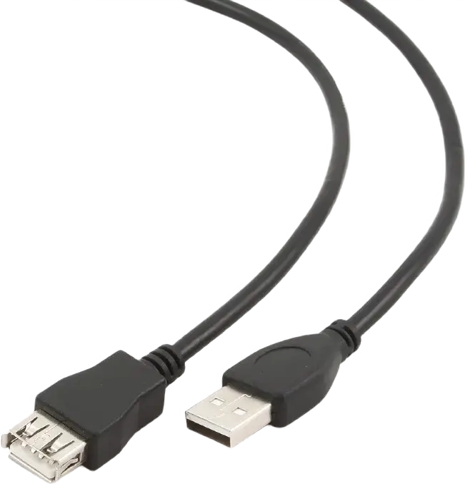 Кабель-удлинитель USB 2.0 Gembird Cablexpert CCP-USB2-AMAF-6, USB Type-A (папа) - Type-A (мама), позолоченные контакты, Цвет: черный, Длина: 1.8м