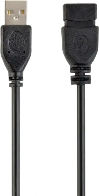 Кабель-удлинитель USB 2.0 Gembird Cablexpert CCP-USB2-AMAF-6, USB Type-A (папа) - Type-A (мама), позолоченные контакты, Цвет: черный, Длина: 1.8м