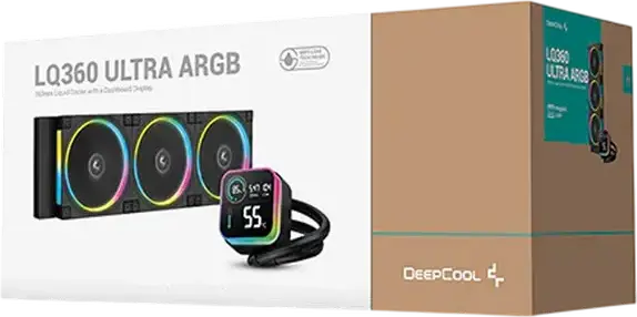 Deepcool LQ360 ULTRA ARGB AIO Liquid CPU Cooler, Black, 360mm Aluminum Radiator, 6th Gen Pump, 3x FL12 PWM Fans, LED Digital Dashboard, Intel LGA 1851/1700/1200/115X, AMD AM5/AM4