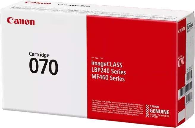 Canon CRG-070 Black Laser Toner Cartridge, 3,000 Page Yield, for i-SENSYS MF461dw, MF463dw, MF465dw, LBP243dw, LBP246dw, imageCLASS LBP240 and MF460 Series