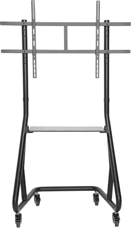 Reflecta TV Stand 105P-Shelf Mobile Cart for 60"-105" Screens, Max Load 100kg, VESA up to 1000x600, Storage Shelf, Cable Management, Black Steel