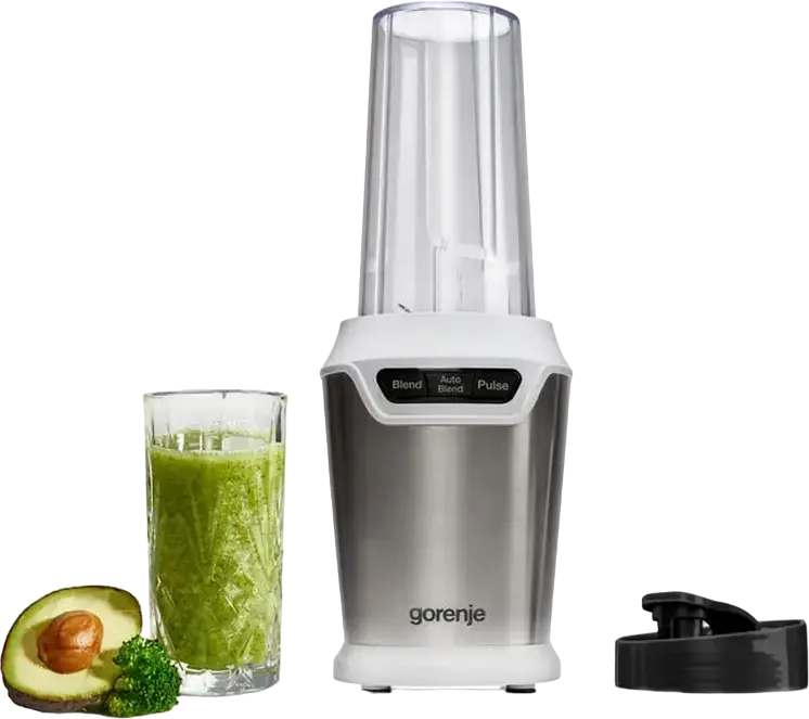 Gorenje BN700XG Countertop Nutrition Blender, 700W, 1L Glass Jar, 6 Stainless Steel Blades, 3 Speed Settings with Pulse Mode, Silver