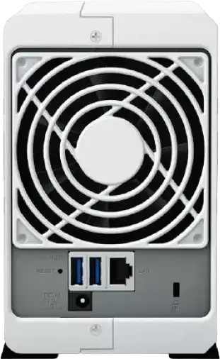 Synology DS223j 2-Bay NAS DiskStation, Realtek RTD1619B 4-Core 1.7 GHz, 1GB DDR4 RAM, 1GbE LAN, 2x USB 3.2 Gen 1, Supports 12 IP Cameras, White