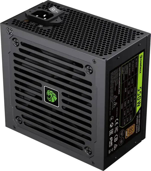Gamemax GE-550 550W Power Supply PSU, 80+ Bronze Efficiency, Active PFC, DC-DC, ATX Form Factor, 120mm Quiet Fan, Black