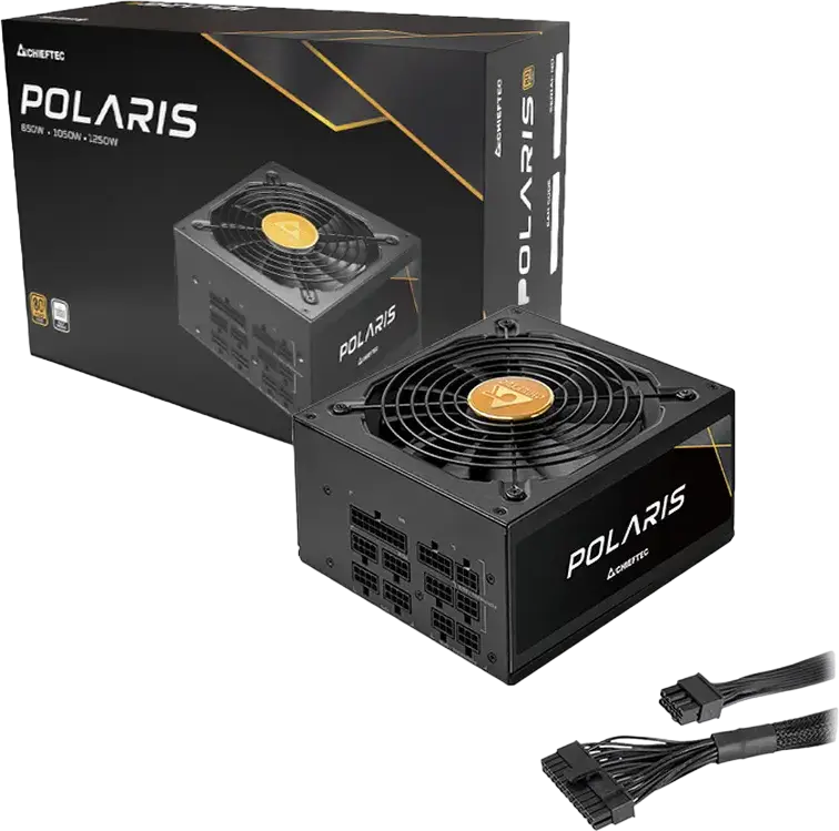 Chieftec Polaris 3.0 PPS-1250FC-A3 1250W Power Supply, 80 PLUS Gold, ATX 3.1, PCIe Gen 5 12VHPWR, Fully Modular, Japanese Capacitors, Black