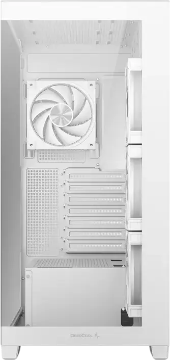 Deepcool CG580 4F V2 Midi-Tower ATX Fishtank Case, White, Panoramic Tempered Glass, 4x ARGB PWM Fans, Support for 360mm Radiator, USB-C Gen2, 410mm GPU