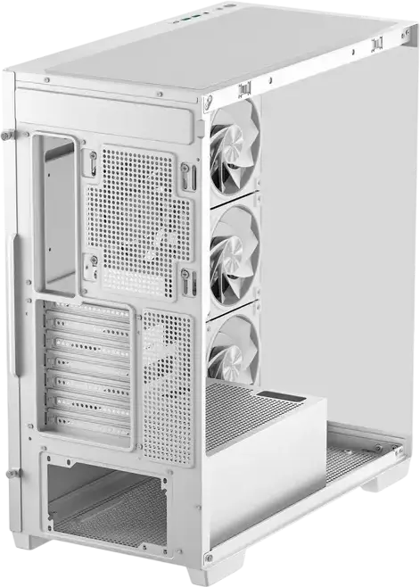 Deepcool CG580 4F V2 Midi-Tower ATX Fishtank Case, White, Panoramic Tempered Glass, 4x ARGB PWM Fans, Support for 360mm Radiator, USB-C Gen2, 410mm GPU