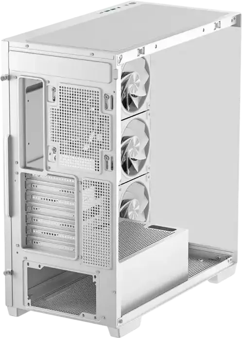 Deepcool CG580 4F V2 Midi-Tower ATX Fishtank Case, White, Panoramic Tempered Glass, 4x ARGB PWM Fans, Support for 360mm Radiator, USB-C Gen2, 410mm GPU