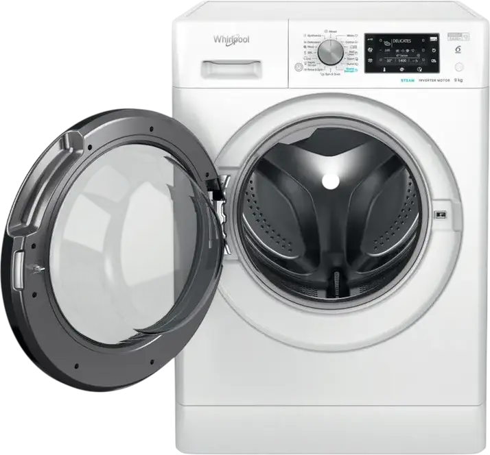 Стиральная машина Whirlpool FFD 9489 BV EE с фронтальной загрузкой, 9 кг, 1400 об/мин, инверторный мотор, класс энергопотребления A, 6th Sense, FreshCare+, Steam Hygiene