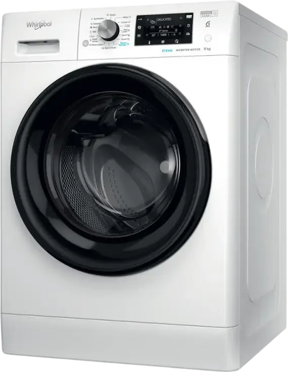 Стиральная машина Whirlpool FFD 9489 BV EE с фронтальной загрузкой, 9 кг, 1400 об/мин, инверторный мотор, класс энергопотребления A, 6th Sense, FreshCare+, Steam Hygiene