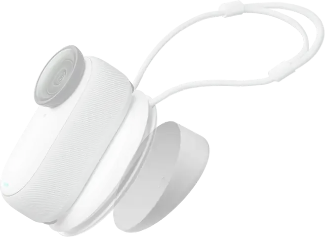Insta360 Magnet Pendant for GO 3 and GO 3S, Magnetic POV Mounting Necklace with Curved Silicone Back Panel and Upgraded Lanyard, Color: White