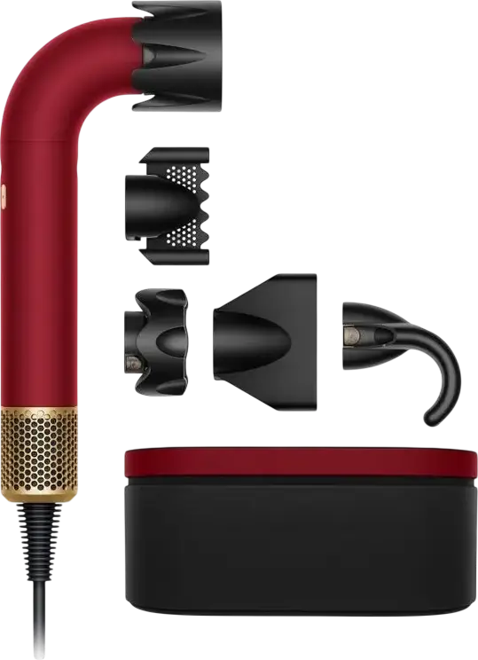 Dyson Supersonic r HD17 Professional Hair Dryer, 1700W Hyperdymium Motor, Intelligent Heat Control, Ionizer, 5 Styling Attachments, Red Velvet Gold