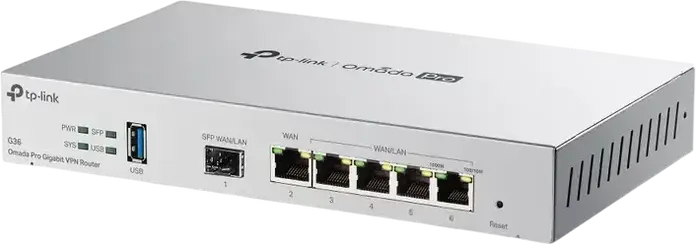 Router VPN Gigabit TP-Link Omada Pro G36 Gateway Ethernet, Dual-core ARM Cortex-A53, 512MB DDR4, 5 Porturi WAN, SFP, USB 3.0, IDS/IPS, Management Cloud