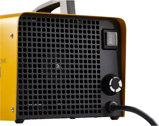 Ballu BKX-7 Industrial Fan Heater, 5000W Power, 2.5-5 kW Range, Metal-Ceramic Element, 300 m3/h Airflow, Thermostat, Floor Installation, Yellow